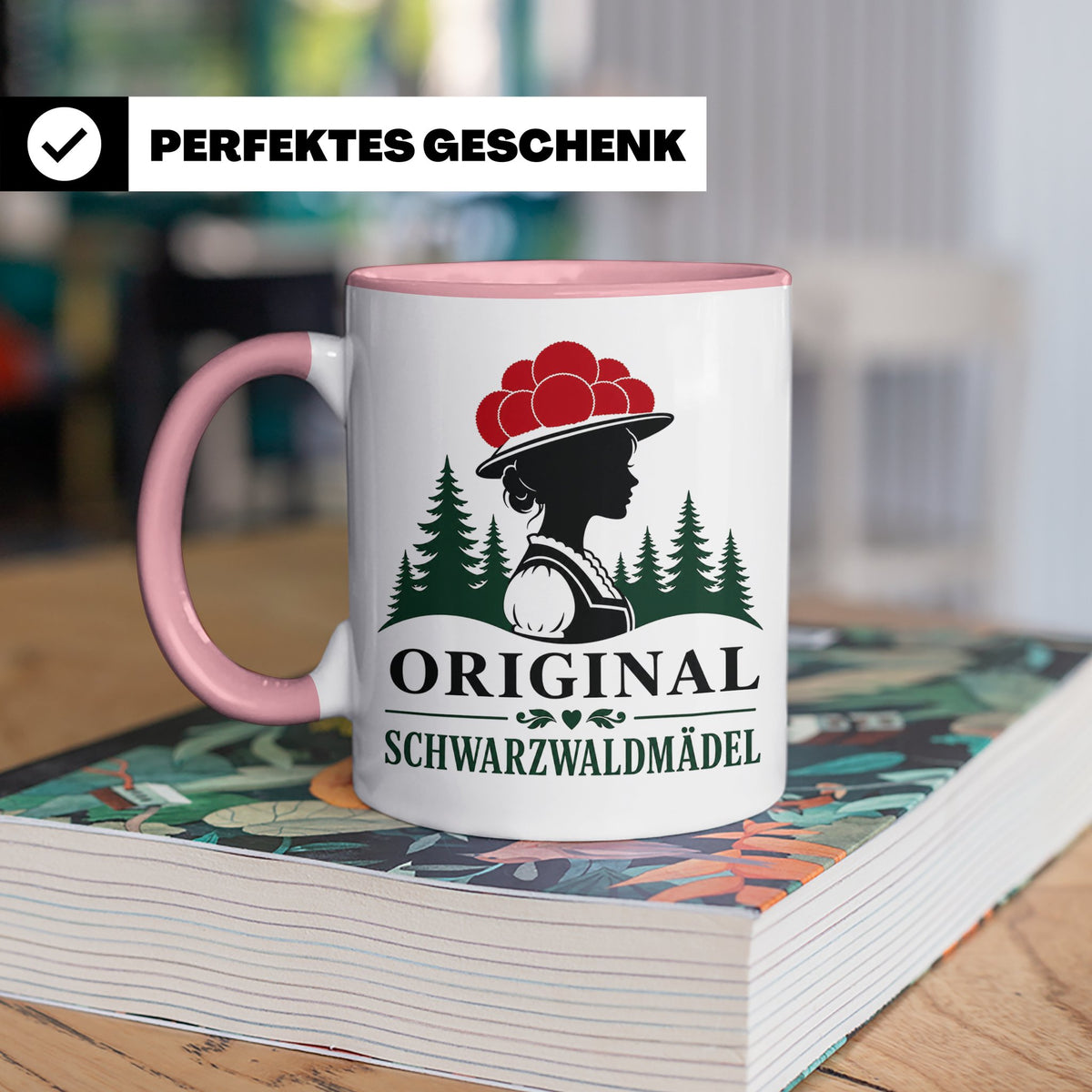 Schwarzwald Tasse Original Schwarzwaldmädel - Geschenk für F – Rosa [farbe:rosa]