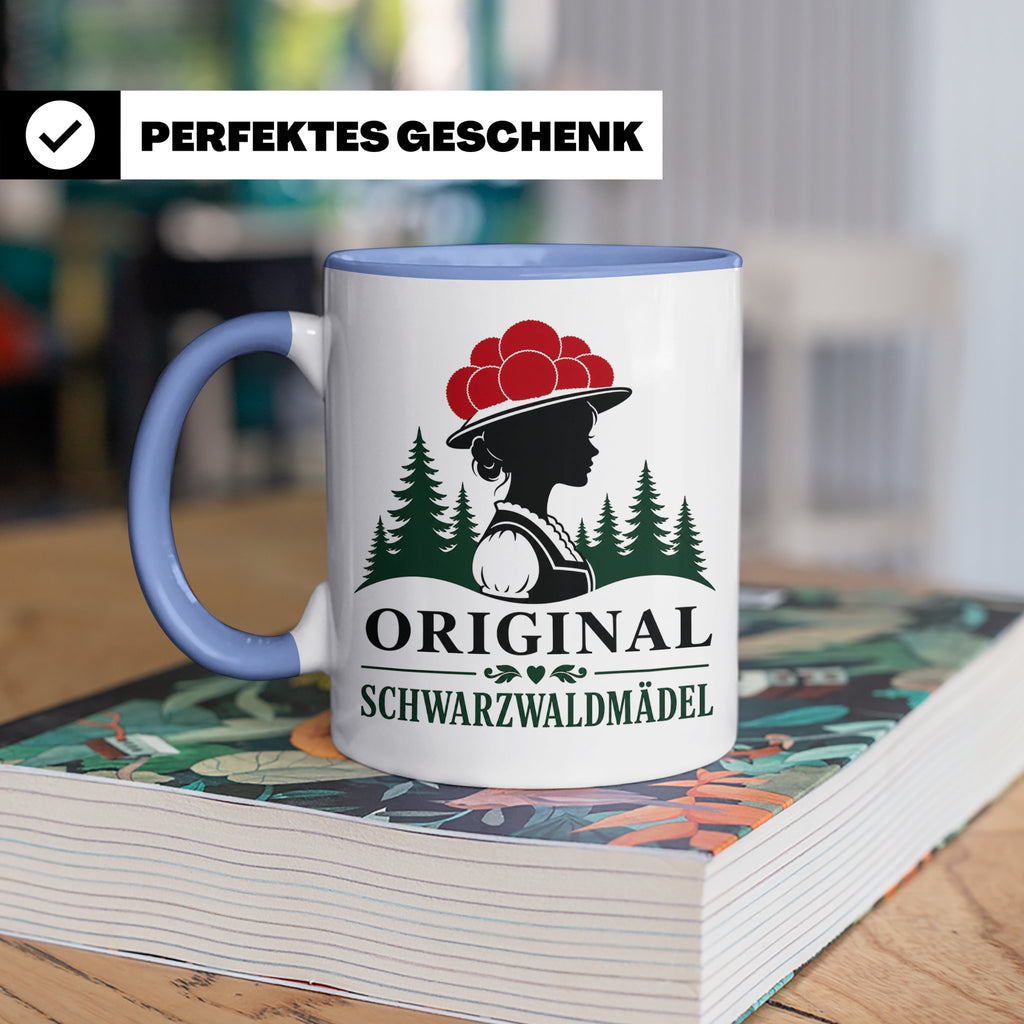 Schwarzwald Tasse Original Schwarzwaldmädel - Geschenk für F – Blau [farbe:blau]