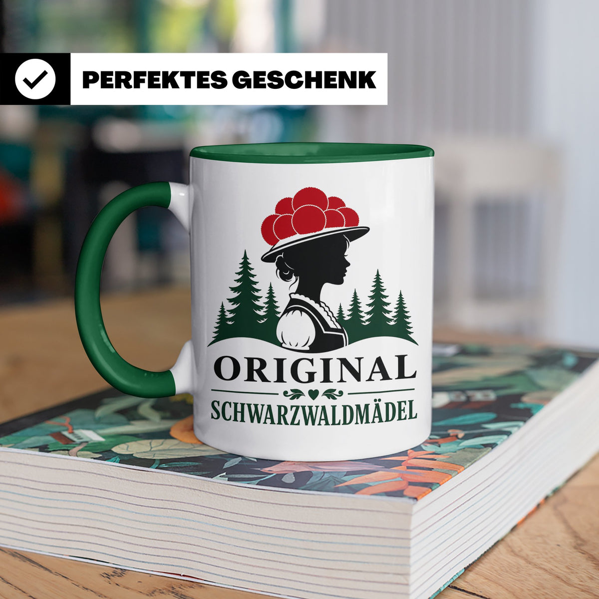 Schwarzwald Tasse Original Schwarzwaldmädel - Geschenk für F – Grün [farbe:grün]