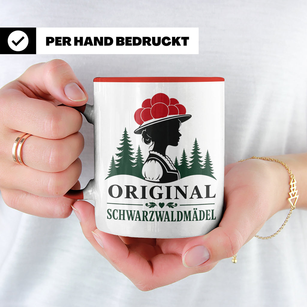 Schwarzwald Tasse Original Schwarzwaldmädel - Geschenk für F – Rot [farbe:rot]