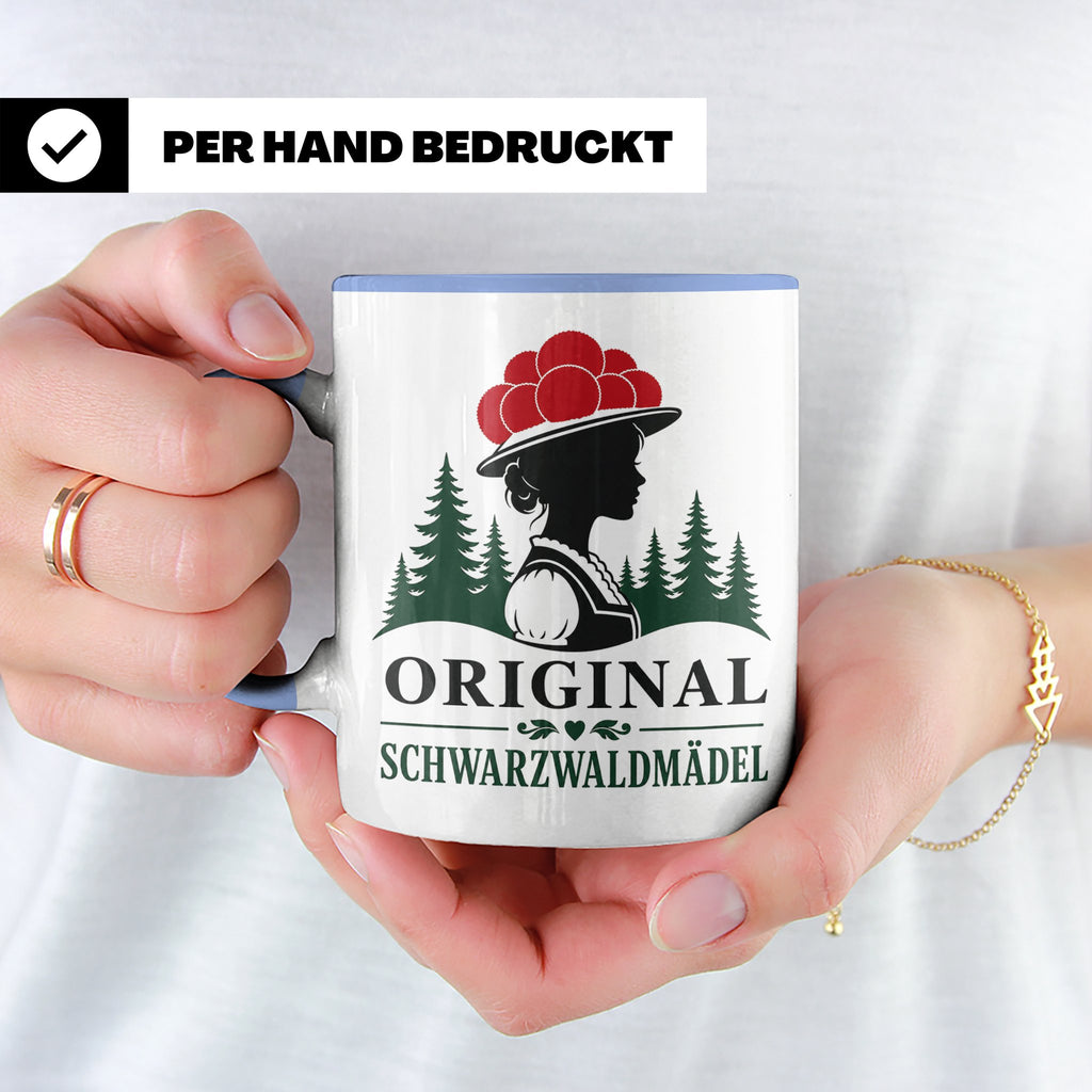 Schwarzwald Tasse Original Schwarzwaldmädel - Geschenk für F – Blau [farbe:blau]