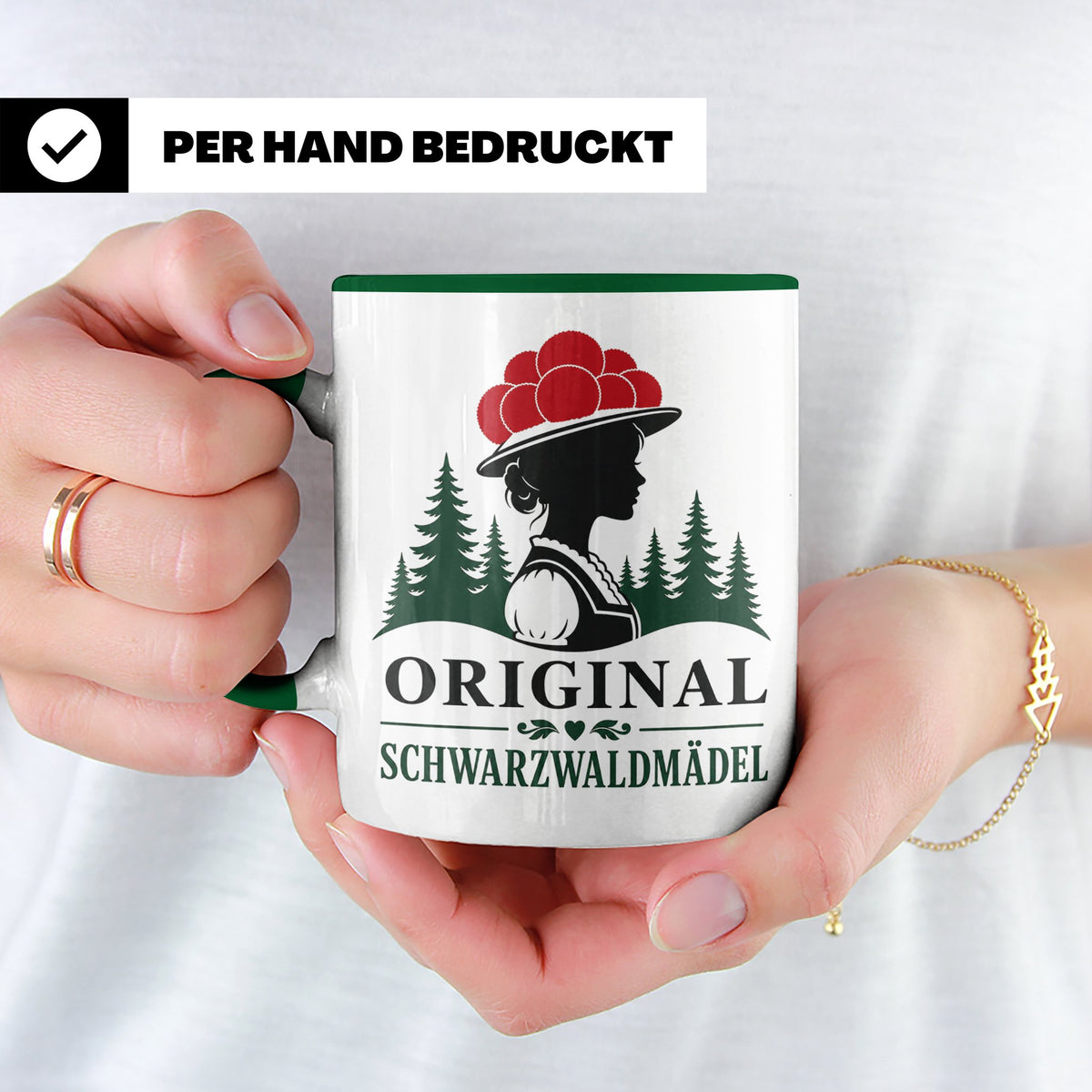 Schwarzwald Tasse Original Schwarzwaldmädel - Geschenk für F – Grün [farbe:grün]