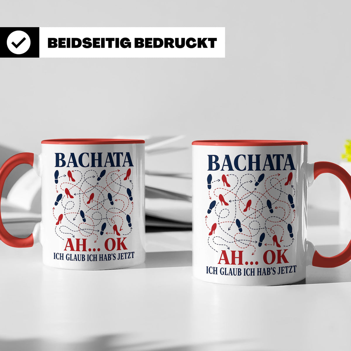Bachata Tasse Ah ok ich glaub ich habs jetzt - Lustiges Gesc – Rot [farbe:rot]