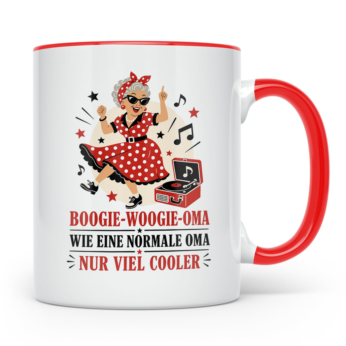 Boogie Woogie Oma Tasse Wie eine normale Oma nur viel cooler – Rot [farbe:rot]