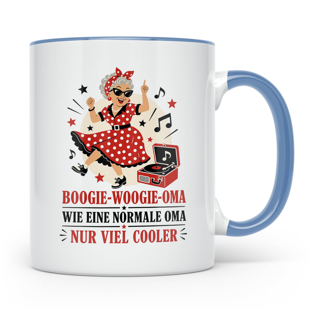 Boogie Woogie Oma Tasse Wie eine normale Oma nur viel cooler – Blau [farbe:blau]