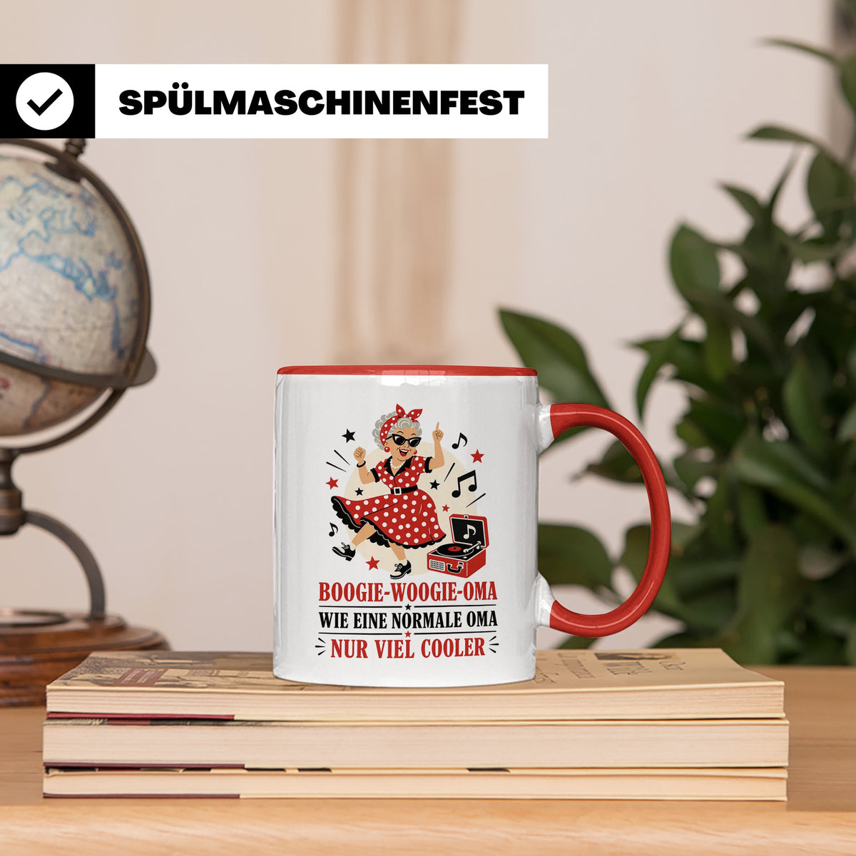 Boogie Woogie Oma Tasse Wie eine normale Oma nur viel cooler – Rot [farbe:rot]