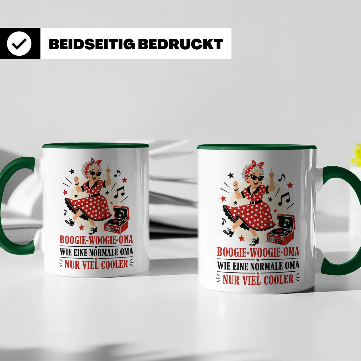 Boogie Woogie Oma Tasse Wie eine normale Oma nur viel cooler – Grün [farbe:grün]