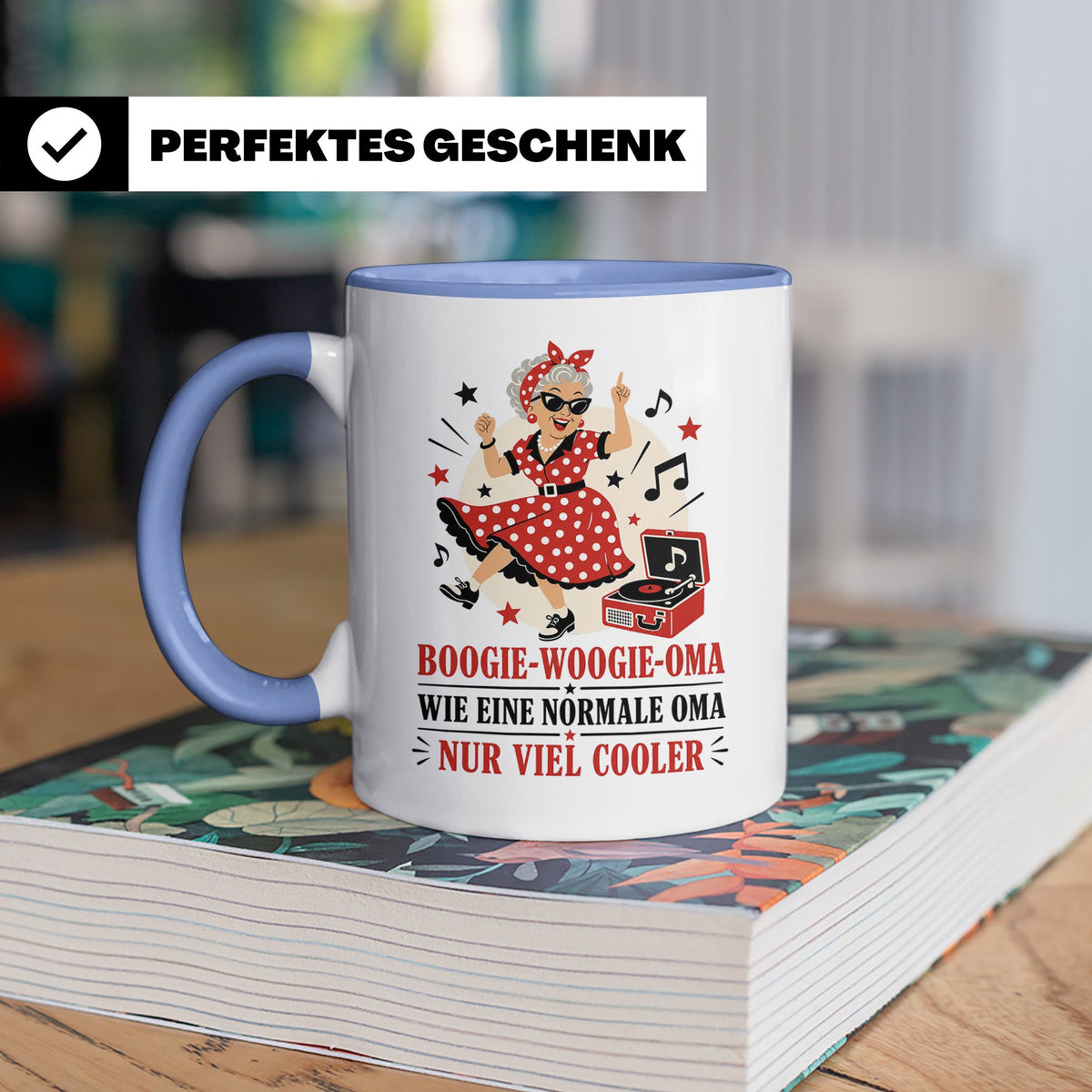 Boogie Woogie Oma Tasse Wie eine normale Oma nur viel cooler – Blau [farbe:blau]