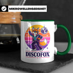 Discofox Tasse Tanzender Fuchs unter der Discokugel - Retro  – Grün [farbe:grün]