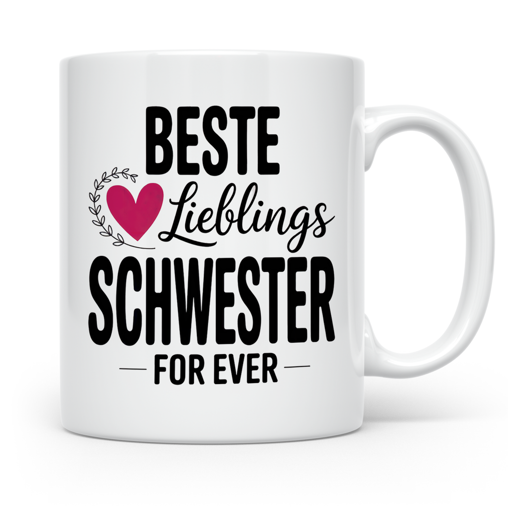 Beste Lieblings Schwester Tasse - Schwesterherz Geschenkidee – Weiß [farbe:weiß]