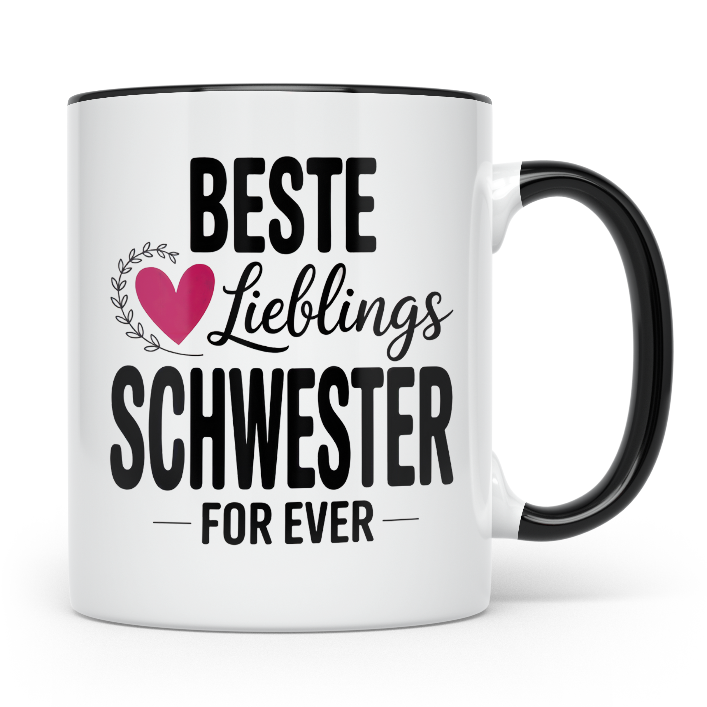 Beste Lieblings Schwester Tasse - Schwesterherz Geschenkidee – Schwarz [farbe:schwarz]