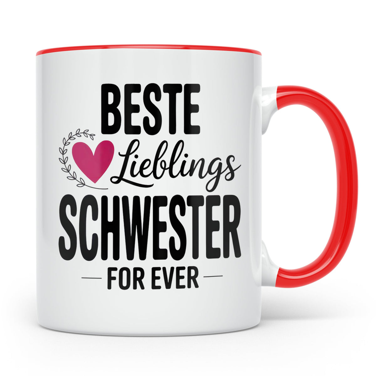 Beste Lieblings Schwester Tasse - Schwesterherz Geschenkidee – Rot [farbe:rot]