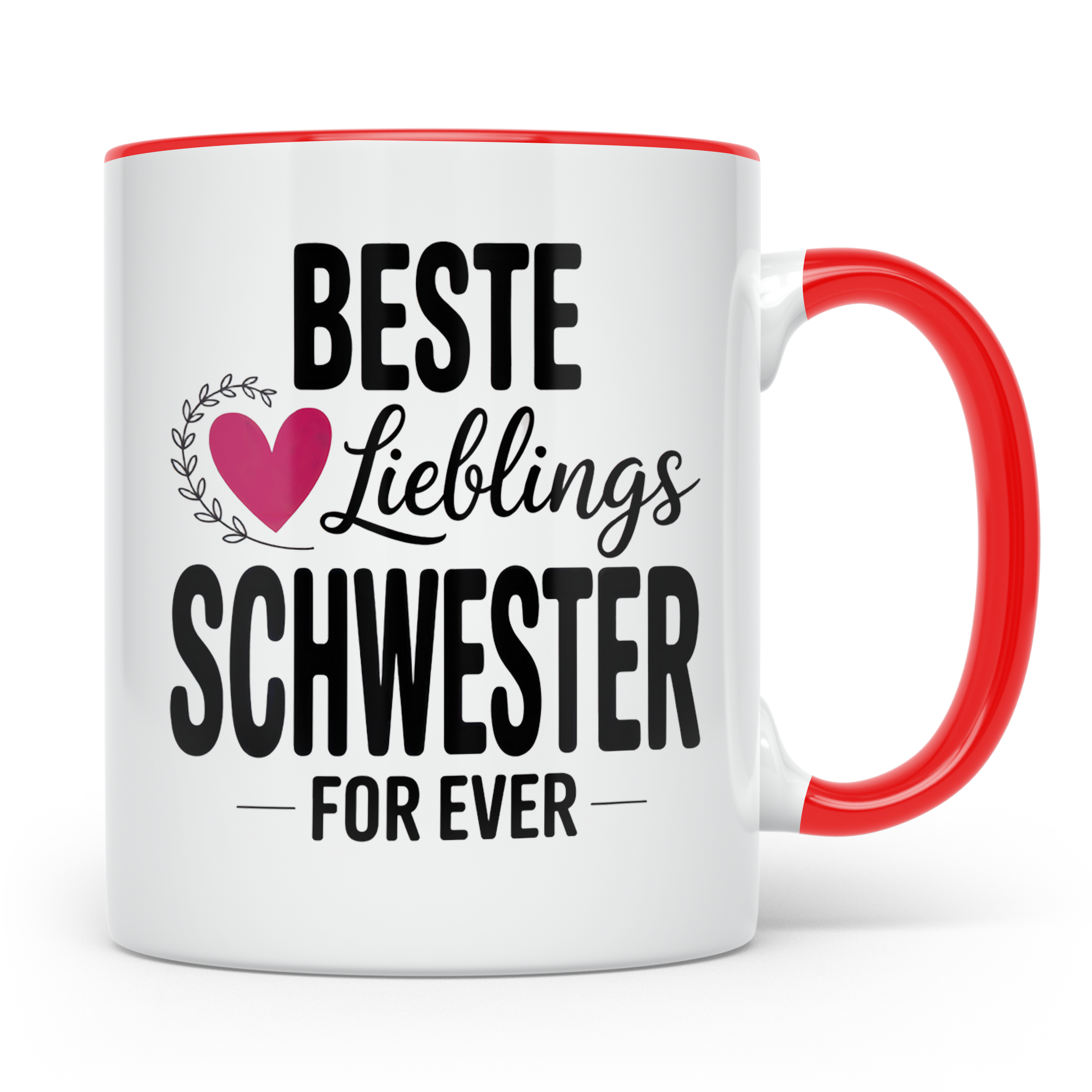 Beste Lieblings Schwester Tasse - Schwesterherz Geschenkidee – Rot [farbe:rot]