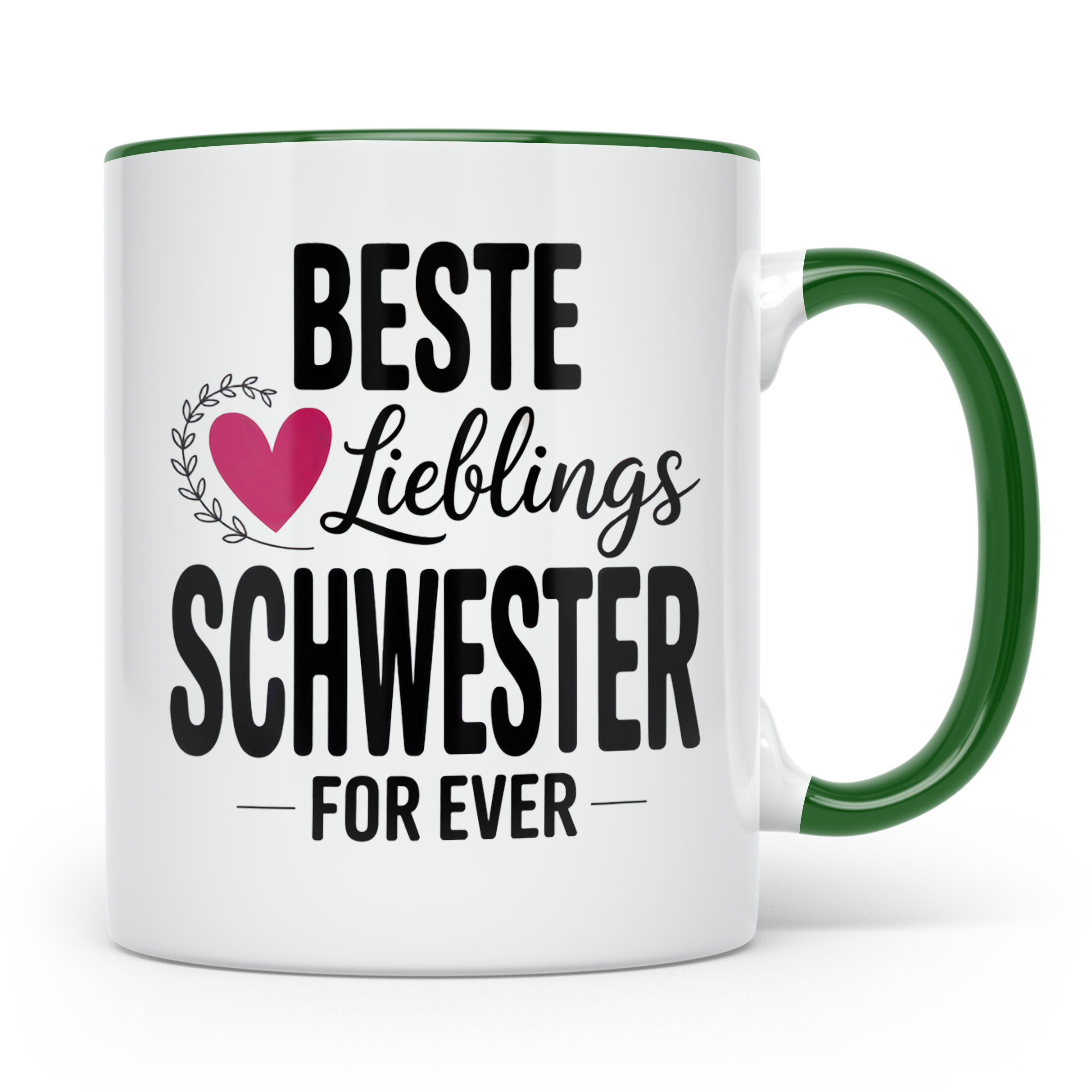 Beste Lieblings Schwester Tasse - Schwesterherz Geschenkidee – Grün [farbe:grün]