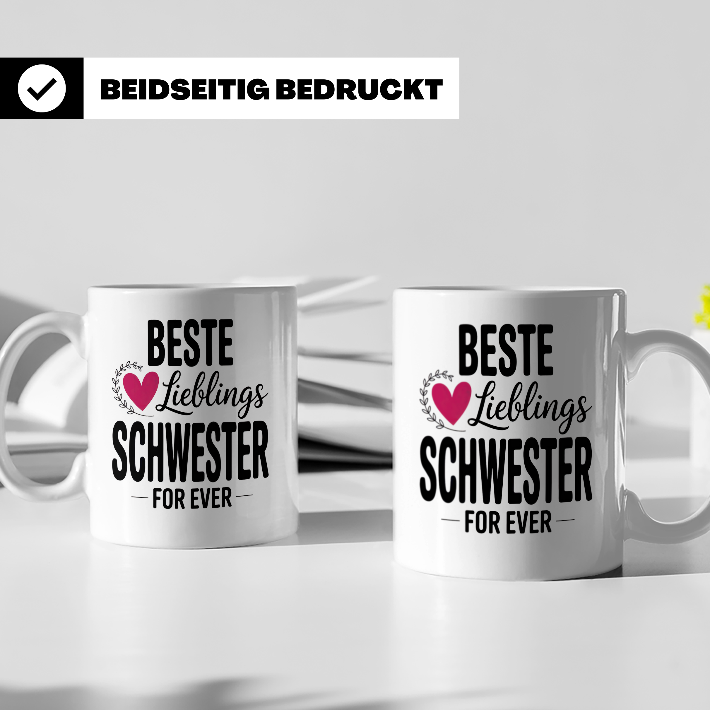 Beste Lieblings Schwester Tasse - Schwesterherz Geschenkidee – Weiß [farbe:weiß]