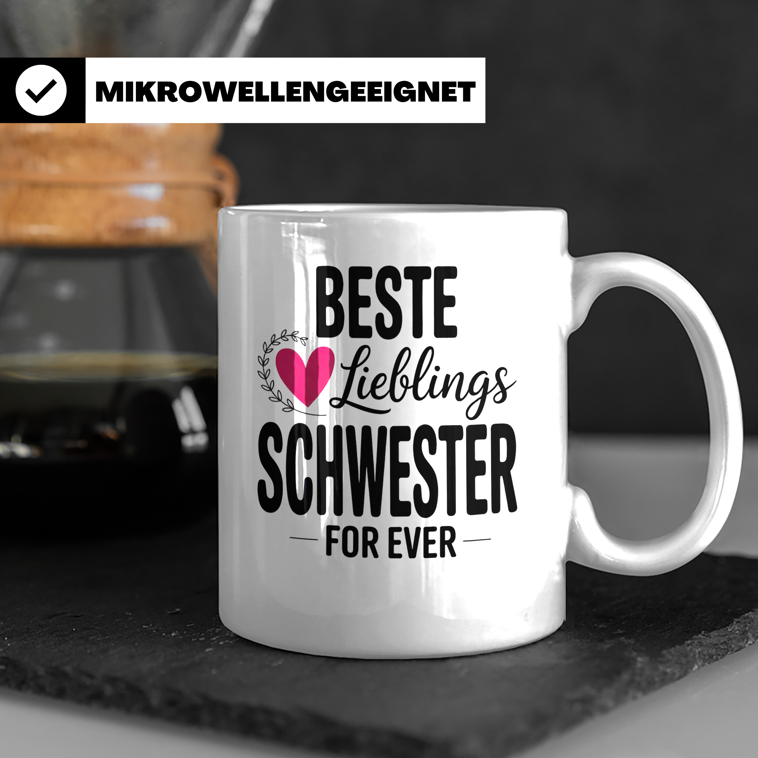 Beste Lieblings Schwester Tasse - Schwesterherz Geschenkidee – Weiß [farbe:weiß]
