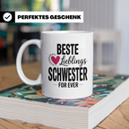 Beste Lieblings Schwester Tasse - Schwesterherz Geschenkidee – Weiß [farbe:weiß]