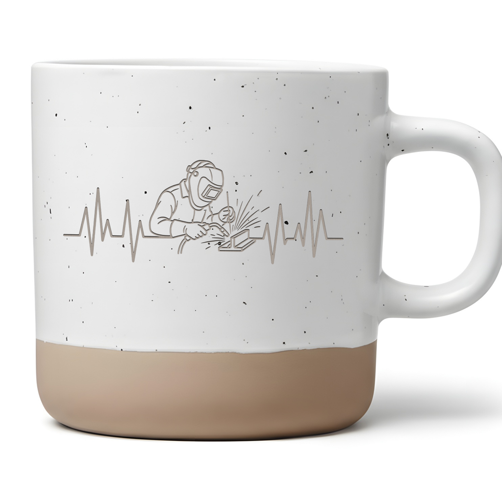 Schweißer Herzschlag Tasse Metallbau Kaffeetasse Schweißen Geschenk EKG Becher Handwerker Geschenke Schlosser Kaffeebecher