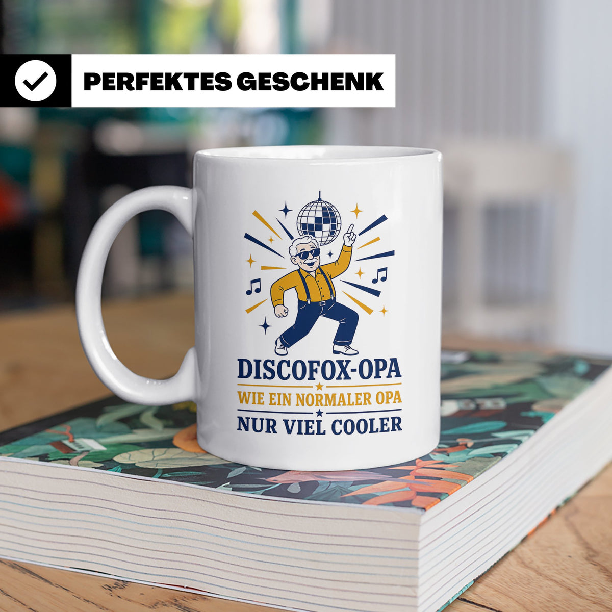 Discofox Opa Tasse Wie ein normaler Opa nur viel cooler - Ge – Weiß [farbe:weiß]
