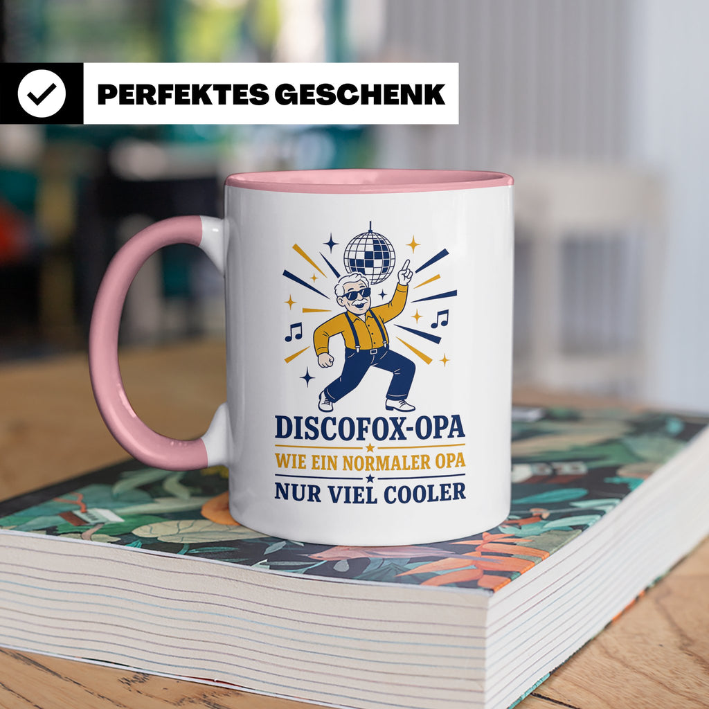 Discofox Opa Tasse Wie ein normaler Opa nur viel cooler - Ge – Rosa [farbe:rosa]
