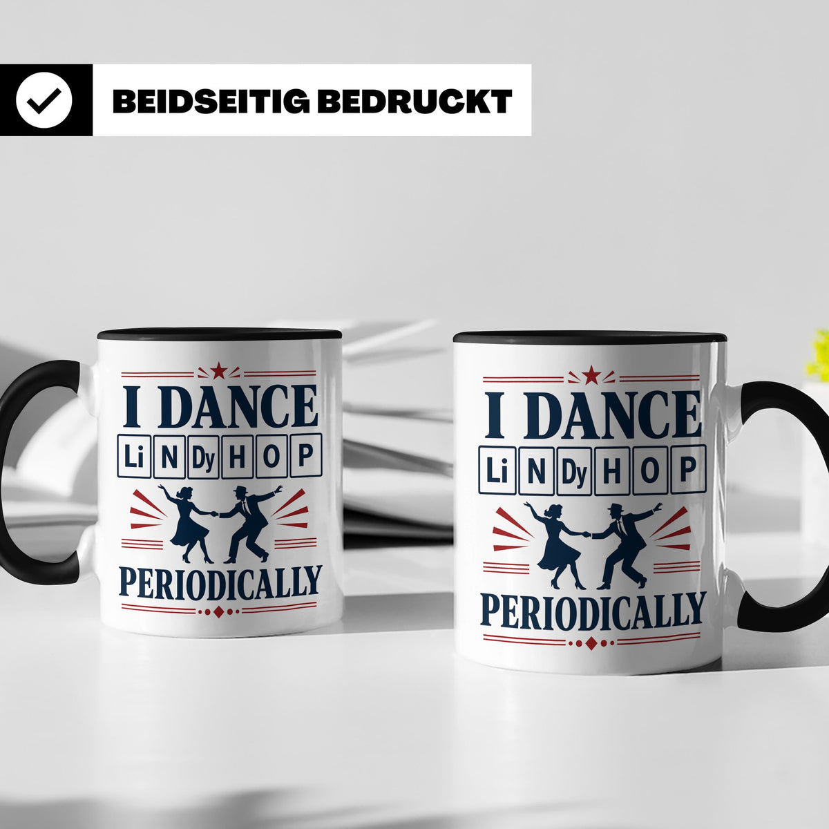 Lindy Hop Tasse I dance Lindy Hop periodically Periodensyste – Schwarz [farbe:schwarz]