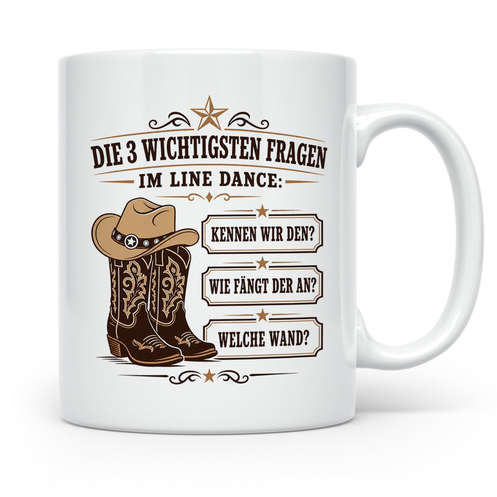 Line Dance Tasse Die 3 wichtigsten Fragen im Line Dance - Lu – Weiß [farbe:weiß]