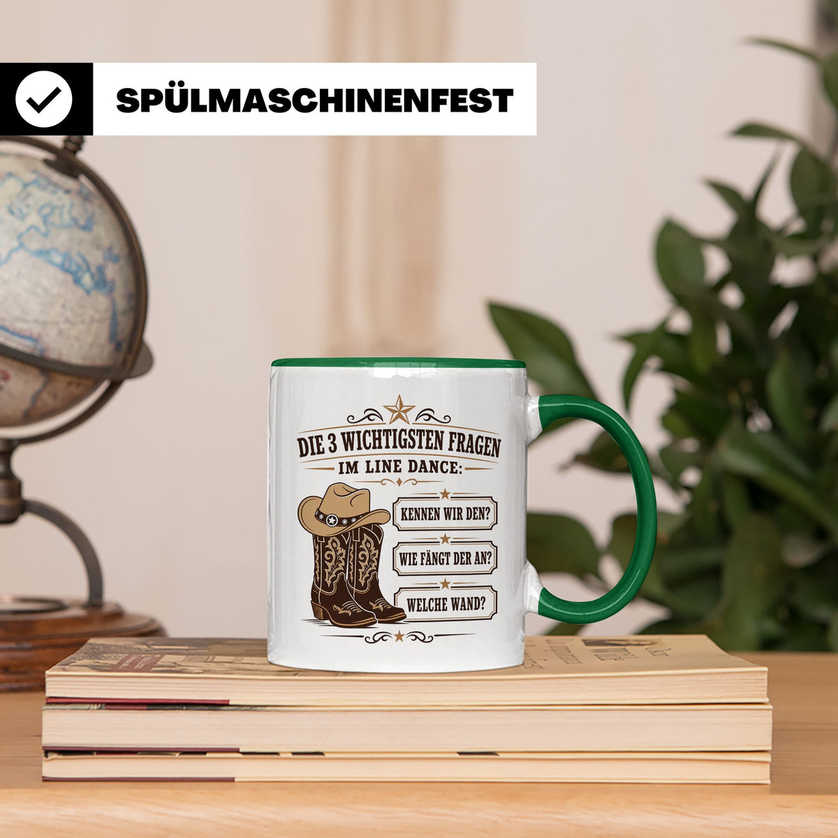 Line Dance Tasse Die 3 wichtigsten Fragen im Line Dance - Lu – Grün [farbe:grün]