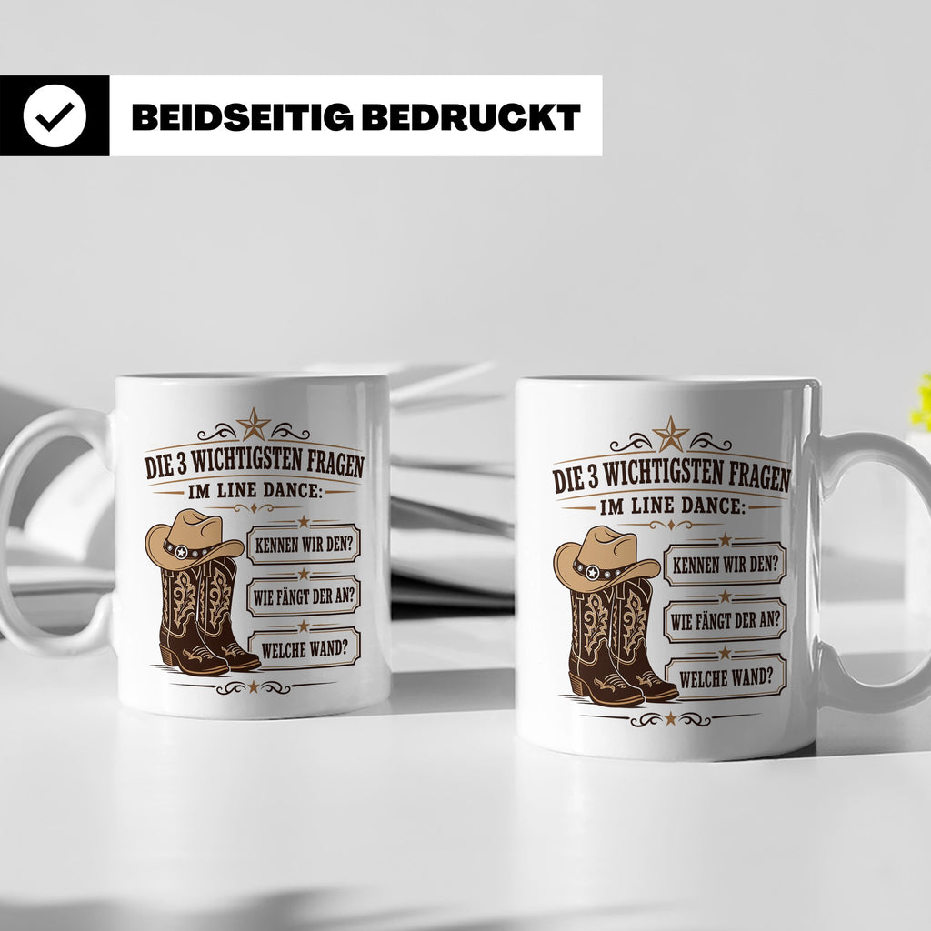 Line Dance Tasse Die 3 wichtigsten Fragen im Line Dance - Lu – Weiß [farbe:weiß]