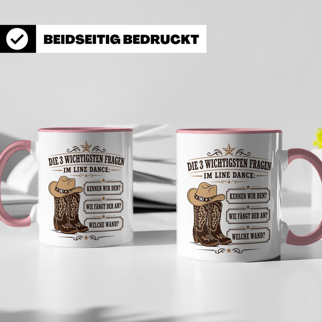 Line Dance Tasse Die 3 wichtigsten Fragen im Line Dance - Lu – Rosa [farbe:rosa]