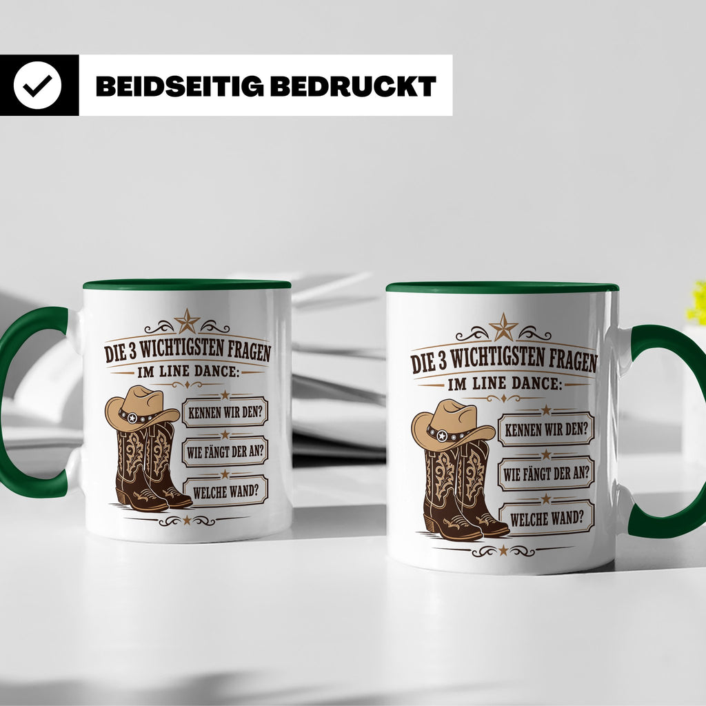 Line Dance Tasse Die 3 wichtigsten Fragen im Line Dance - Lu – Grün [farbe:grün]