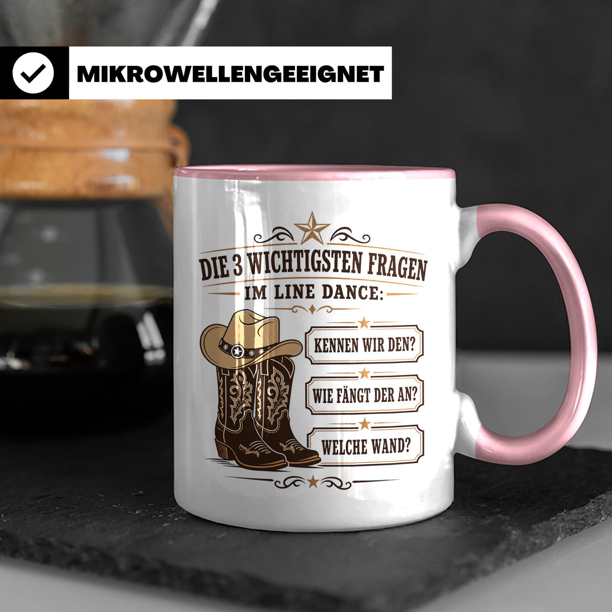 Line Dance Tasse Die 3 wichtigsten Fragen im Line Dance - Lu – Rosa [farbe:rosa]