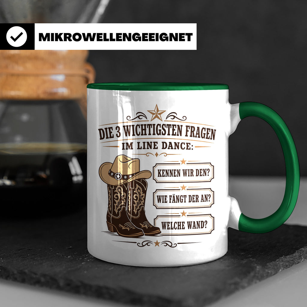 Line Dance Tasse Die 3 wichtigsten Fragen im Line Dance - Lu – Grün [farbe:grün]