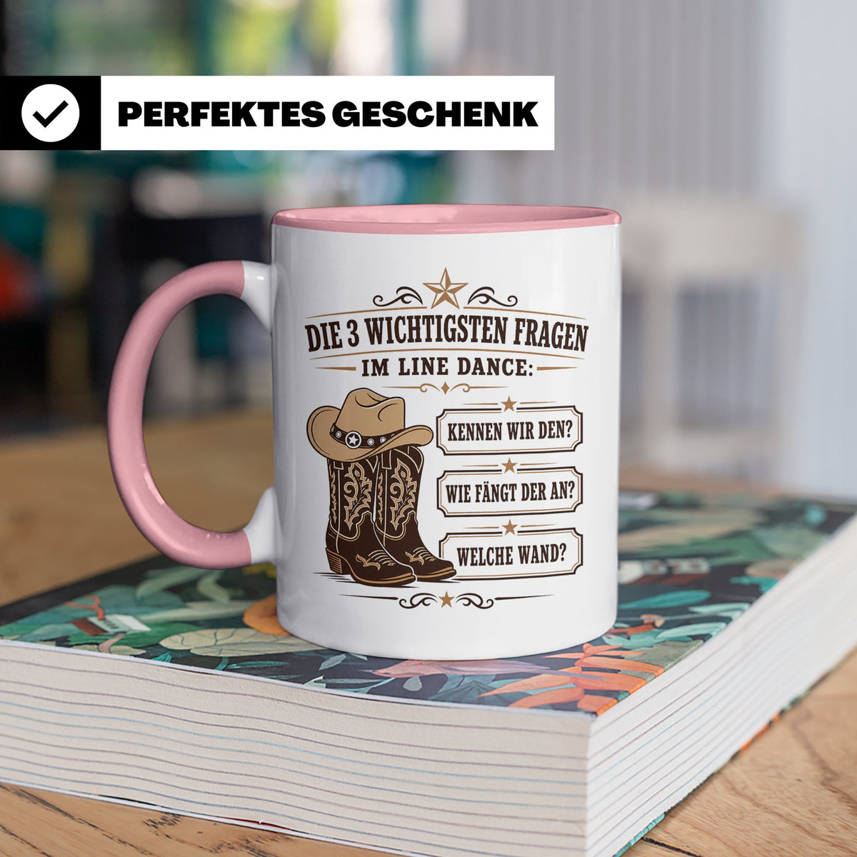 Line Dance Tasse Die 3 wichtigsten Fragen im Line Dance - Lu – Rosa [farbe:rosa]