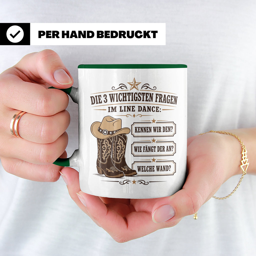 Line Dance Tasse Die 3 wichtigsten Fragen im Line Dance - Lu – Grün [farbe:grün]