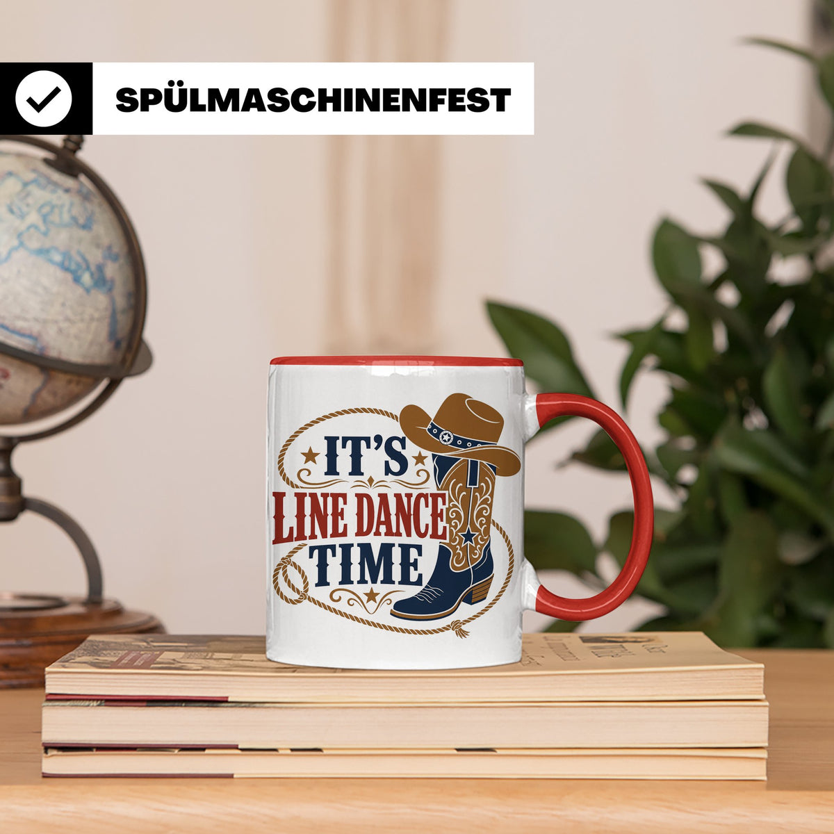 Line Dance Tasse Its Line Dance Time - Geschenk für Linedanc – Rot [farbe:rot]