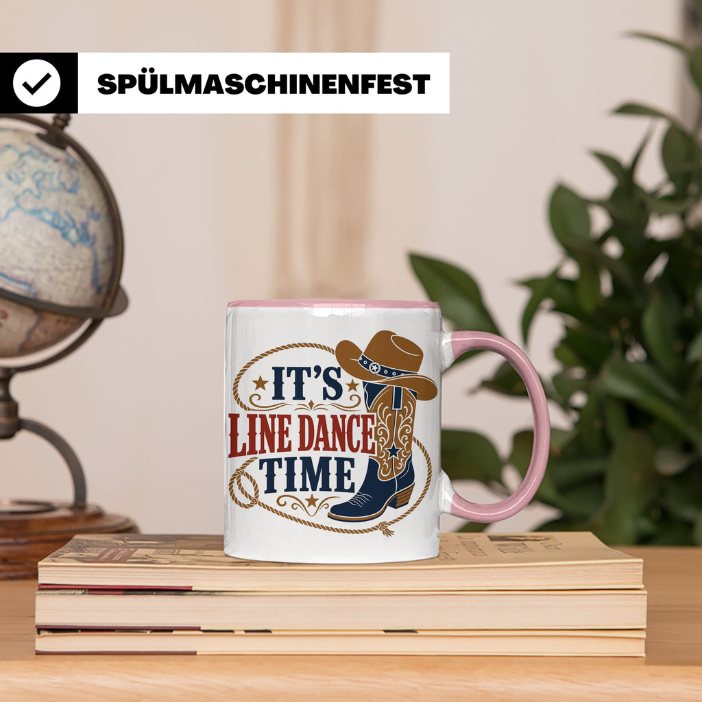 Line Dance Tasse Its Line Dance Time - Geschenk für Linedanc – Rosa [farbe:rosa]