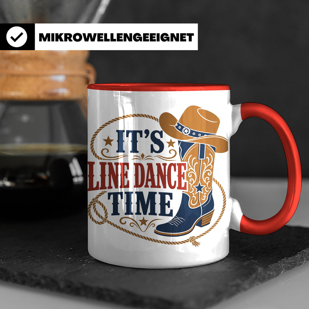 Line Dance Tasse Its Line Dance Time - Geschenk für Linedanc – Rot [farbe:rot]