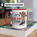 Line Dance Tasse Its Line Dance Time - Geschenk für Linedanc – Rot [farbe:rot]