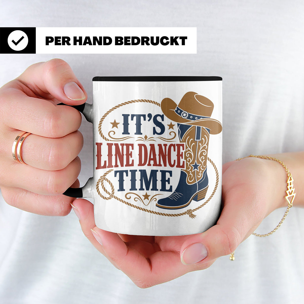 Line Dance Tasse Its Line Dance Time - Geschenk für Linedanc – Schwarz [farbe:schwarz]