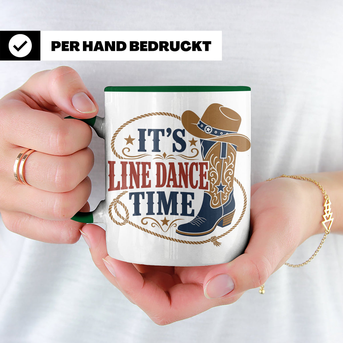Line Dance Tasse Its Line Dance Time - Geschenk für Linedanc – Grün [farbe:grün]