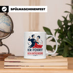 Tanzen Tasse Er führt ich entscheide - Lustiges Geschenk für – Weiß [farbe:weiß]
