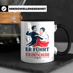 Tanzen Tasse Er führt ich entscheide - Lustiges Geschenk für – Schwarz [farbe:schwarz]