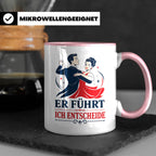 Tanzen Tasse Er führt ich entscheide - Lustiges Geschenk für – Rosa [farbe:rosa]