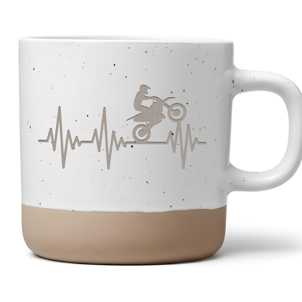 Motocross Herzschlag Tasse Enduro Kaffeetasse Motorrad Geschenk Becher Motorsport Geschenke Biker Dirtbike