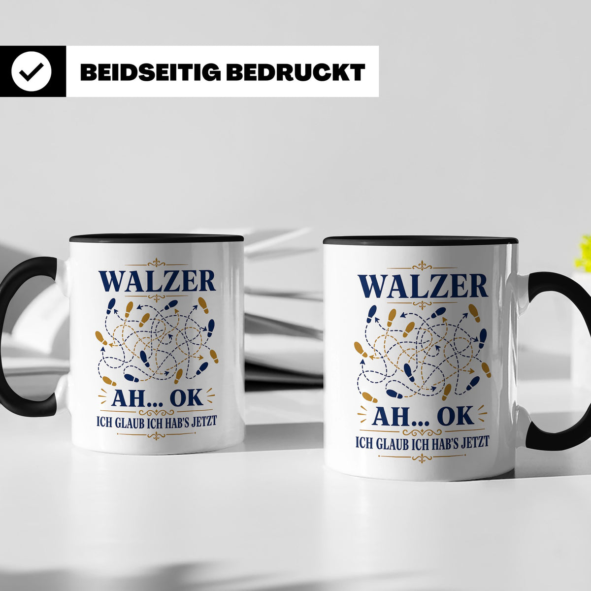 Walzer Tasse Ah ok ich glaub ich habs jetzt - Lustiges Gesch – Schwarz [farbe:schwarz]