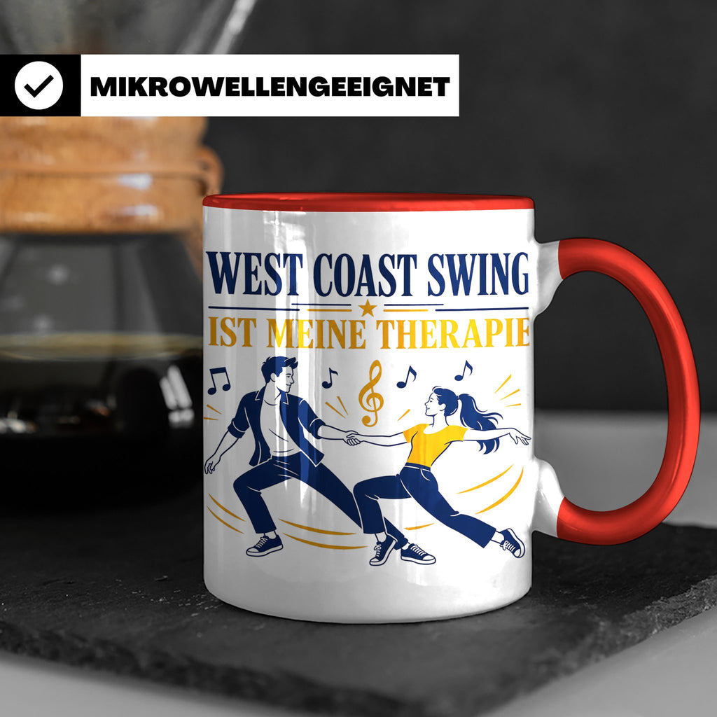 West Coast Swing Tasse West Coast Swing ist meine Therapie - – Rot [farbe:rot]