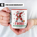 Basketball Weihnachten Tasse Frohe Weihnachten tanzender Wei – Rot [farbe:rot]