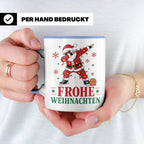 Basketball Weihnachten Tasse Frohe Weihnachten tanzender Wei – Blau [farbe:blau]