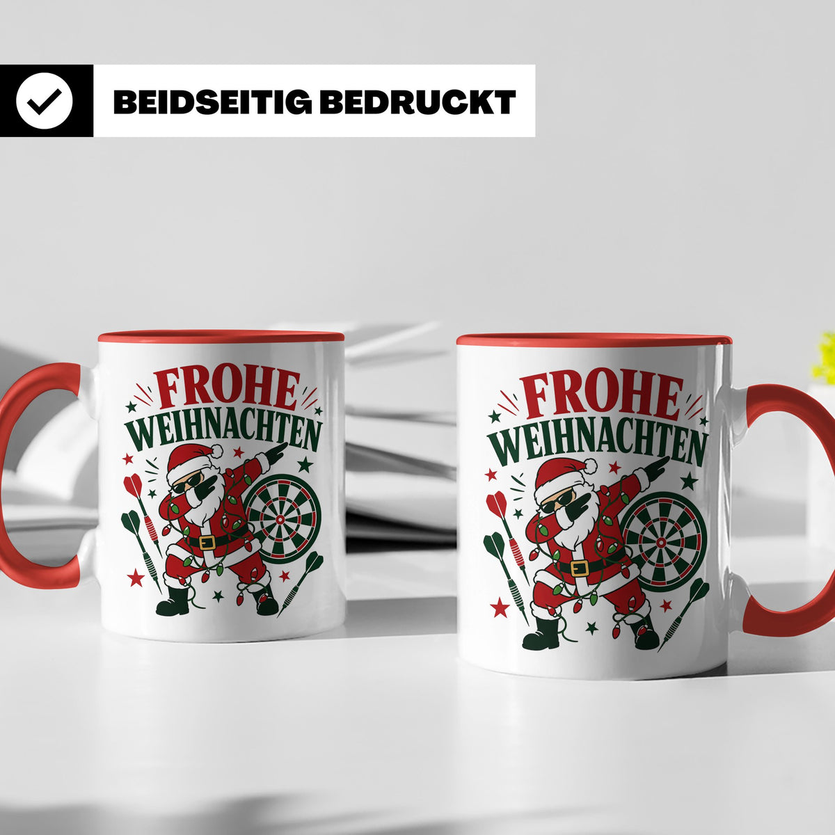 Darts Weihnachten Tasse Frohe Weihnachten tanzender Weihnach – Rot [farbe:rot]