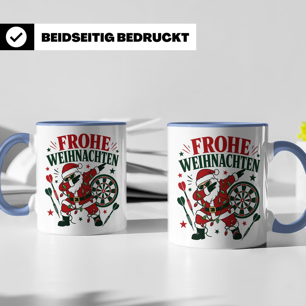 Darts Weihnachten Tasse Frohe Weihnachten tanzender Weihnach – Blau [farbe:blau]